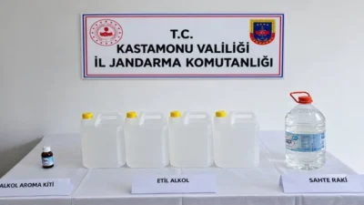 Kastamonu'da gerçekleştirilen operasyonlarda sahte içki ve yasa dışı silahlar ele