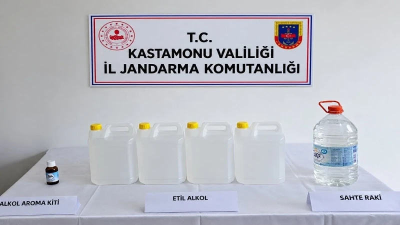 Kastamonu'da gerçekleştirilen operasyonlarda sahte içki ve yasa dışı silahlar ele