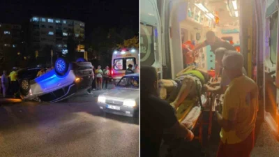 Karadeniz Ereğli'de meydana gelen kazada, direksiyon hakimiyetini kaybeden sürücü yaralandı.