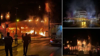 Mersin'in Mezitli ilçesindeki mobilya mağazasında çıkan yangın, itfaiye ekiplerinin hızlı