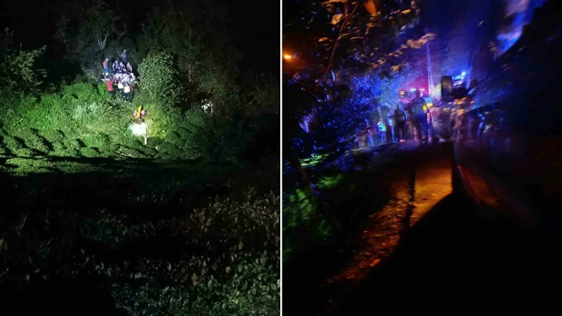 Rize’nin Çayeli ilçesinde park halindeki aracın uçuruma düşmesi sonucu iki