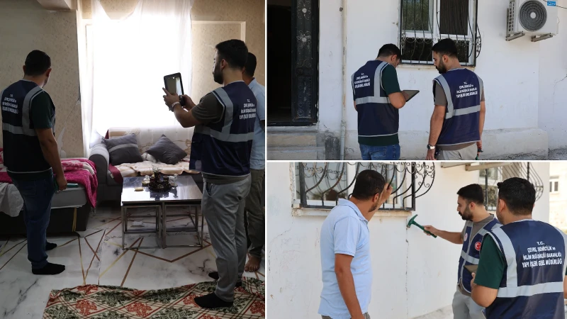 Şanlıurfa'da meydana gelen depremin ardından hasar tespit çalışmaları hızla sürüyor.