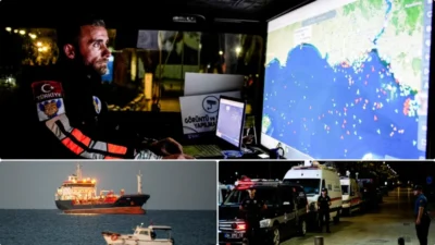 Silivri açıklarında iki ticari geminin çarpışmasının ardından başlatılan arama kurtarma