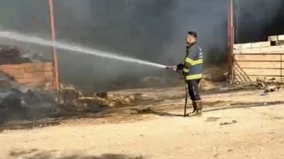 Eskişehir'in Sivrihisar ilçesinde bir çiftlikteki elektrik yangını, 15 küçükbaş hayvanın