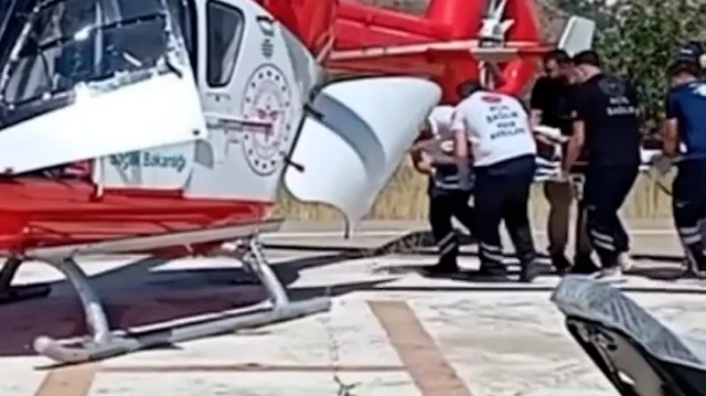 Tunceli'de el parmaklarından ağır yaralanan genç kadın, ambulans helikopterle hastaneye