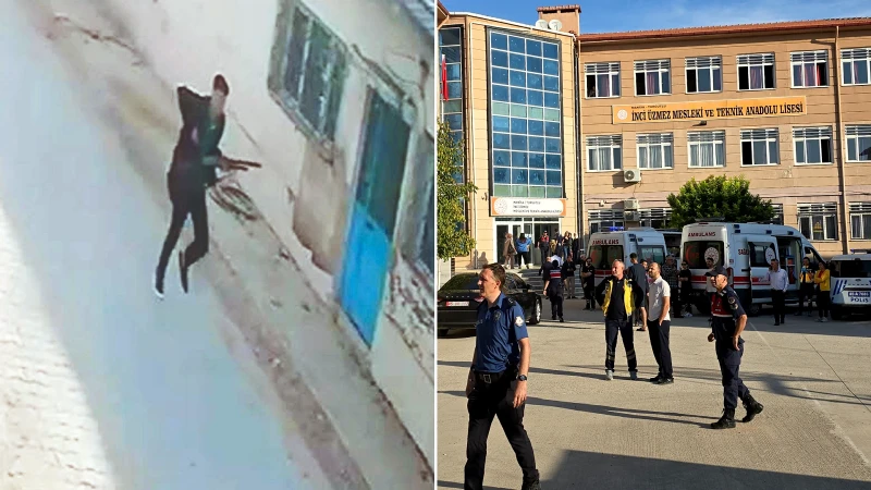Manisa'nın Turgutlu ilçesinde bir öğrencinin okul önünde ateş açması sonucu