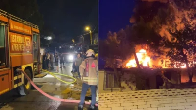 Ümraniye'de bir gecekondu yangını, bitişik yapıların da etkilenmesiyle büyük bir