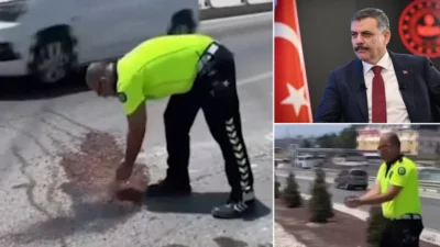 İçişleri Bakanı Mustafa Çiftçi, Hatay'da kaza sonrası motor yağı dökülen