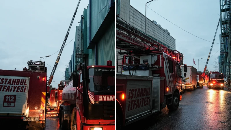 İstanbul Bayrampaşa'da bir düğün salonunda çıkan yangın, itfaiye ekiplerinin hızlı