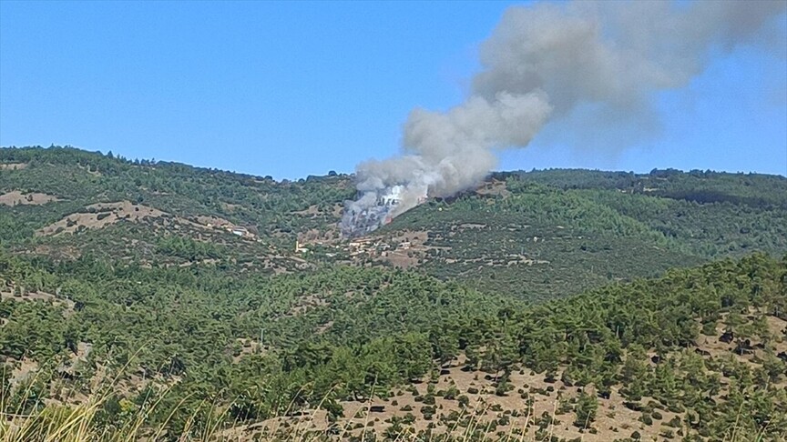 Bursa'da meydana gelen orman yangınına itfaiye ve Orman Bölge Müdürlüğü