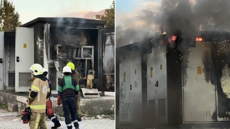 Bursa'nın Nilüfer ilçesinde bir trafoda çıkan yangın, çevrede kısa süreli