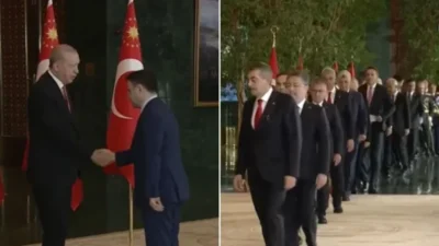Cumhurbaşkanı Erdoğan, 29 Ekim Cumhuriyet Bayramı dolayısıyla gelen tebrikleri Külliye'de