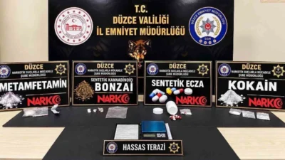 Düzce'de düzenlenen uyuşturucu operasyonunda 25 suç kaydı bulunan bir şüpheli