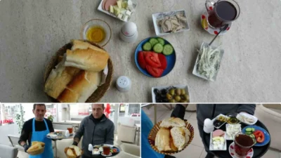 Erzurum'da sunulan 150 TL'lik serpme kahvaltı, sosyal medyada dikkat çekti.