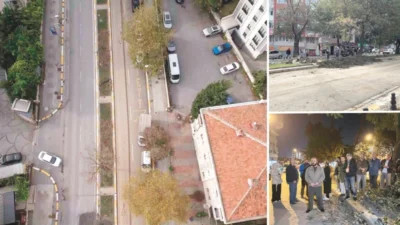 Eyüpsultan'da tramvay hattı çalışmaları nedeniyle kesilen ağaçlarla ilgili semt sakinleri,