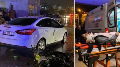 İnegöl'de meydana gelen kazada, motosiklet ile otomobilin çarpışması sonucu iki