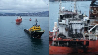 Hong Kong bayraklı tanker M/T Golden Sapling, İstanbul Boğazı'ndan geçiş