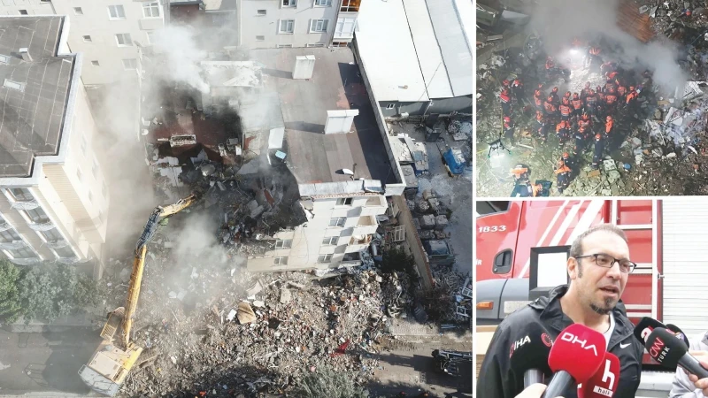 İstanbul Maltepe'de bir binanın çökmesi sonucu 2 kişi hayatını kaybetti,