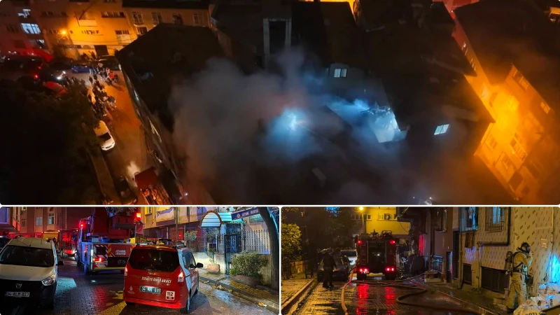İstanbul Kağıthane'de bir apartmanın çatısında çıkan yangın, yangın ekiplerinin hızlı