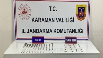 Karaman'da gerçekleştirilen jandarma denetimlerinde tarihi eserler, uyuşturucu maddeler ve kaçak