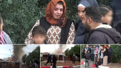 Antalya'nın Kepez ilçesinde çıkan yangında, bir aile evlerini gözyaşları içinde