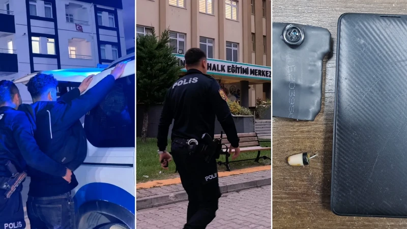 İnegöl'de ehliyet sınavında kopya düzeneğiyle yakalanan 18 yaşındaki S.S., iki