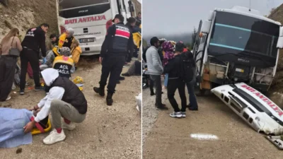 Antalya'nın Korkuteli ilçesinde meydana gelen midibüs kazasında 9 kişi yaralandı.