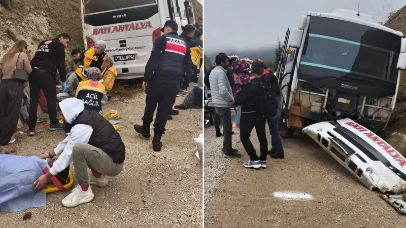 Antalya'nın Korkuteli ilçesinde meydana gelen midibüs kazasında 9 kişi yaralandı.