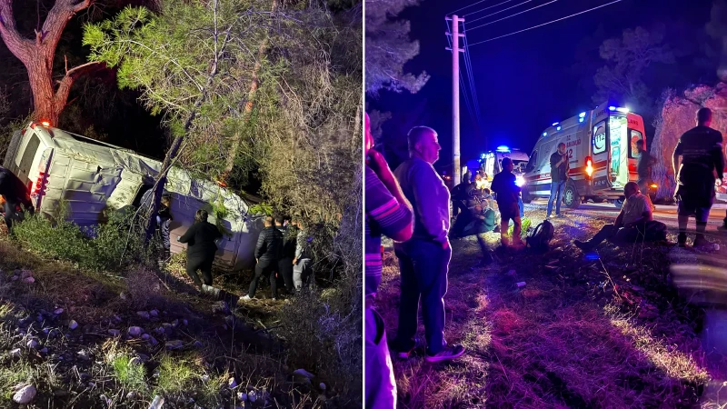 Antalya'nın Kumluca ilçesinde meydana gelen minibüs kazasında 15 kişi yaralandı.