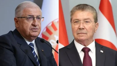 Milli Savunma Bakanı Yaşar Güler, KKTC Başbakanı Ünal Üstel ile