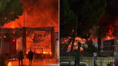 Manisa'da bir akü fabrikasında çıkan yangın, itfaiye ekipleri tarafından kontrol