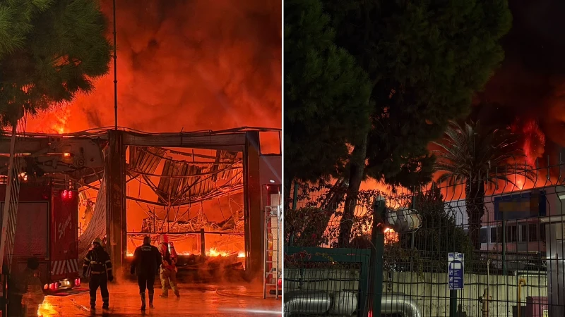 Manisa'da bir akü fabrikasında çıkan yangın, itfaiye ekipleri tarafından kontrol