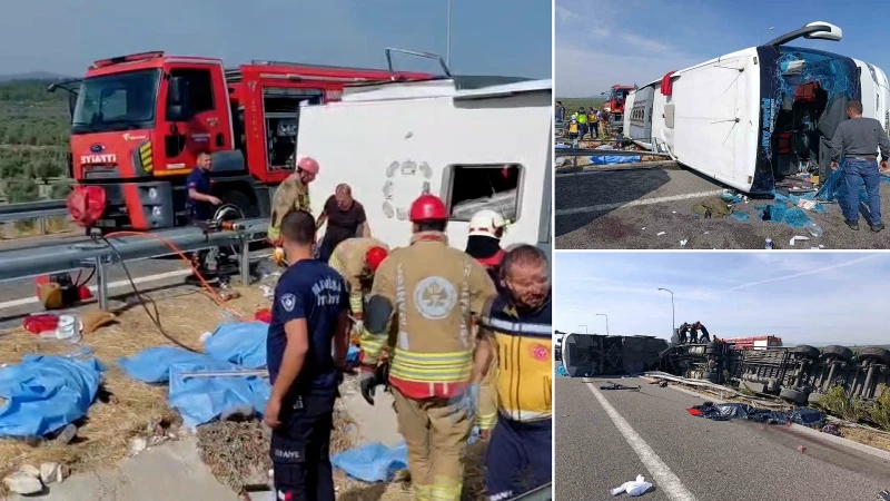 Manisa'nın Akhisar ilçesinde meydana gelen trafik kazasında 11 kişi yaşamını
