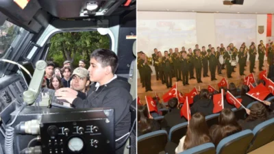 Öğrenciler, 'Mehmetçikle Bir Gün' projesi kapsamında kışlalarda askerlik mesleğini deneyimleyerek,