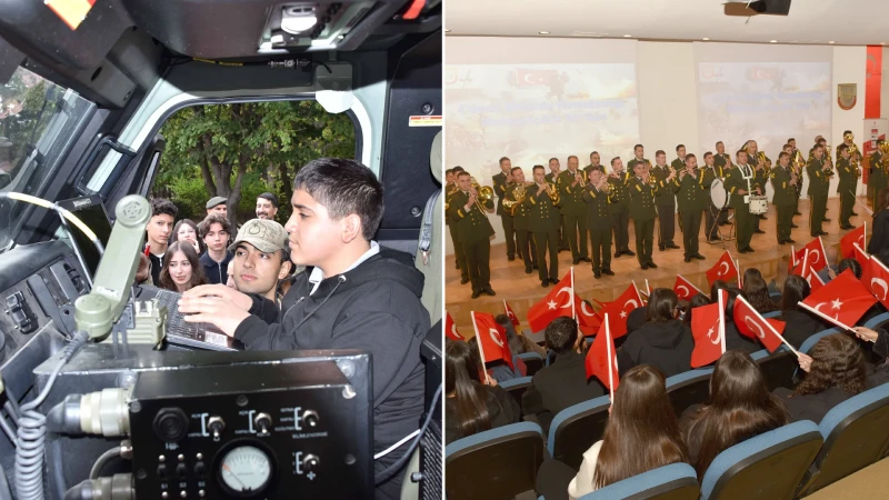 Öğrenciler, 'Mehmetçikle Bir Gün' projesi kapsamında kışlalarda askerlik mesleğini deneyimleyerek,