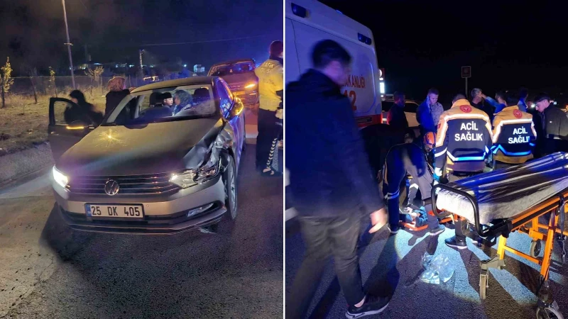Bingöl'de yolun karşısına geçmeye çalışan iki kişi otomobilin çarpması sonucu